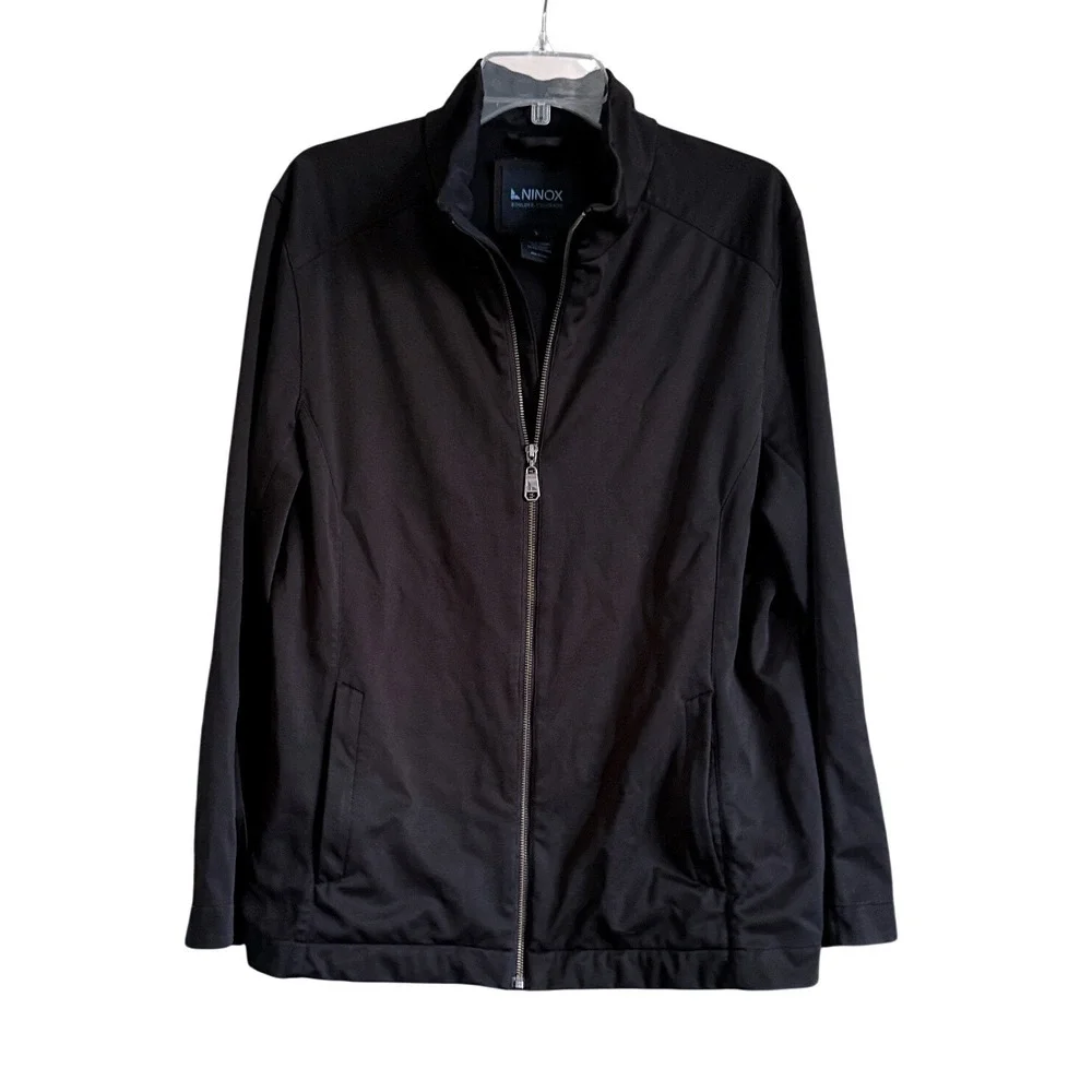 Ninox Merino Wool Blend Full Zip Jacket Mens L Black Technical Softshell